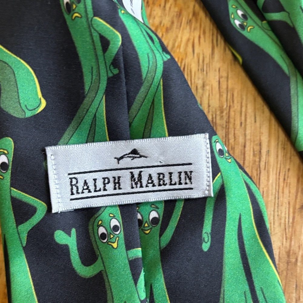 Gumby Green and Black Necktie 60 inches - Picture 4 of 4